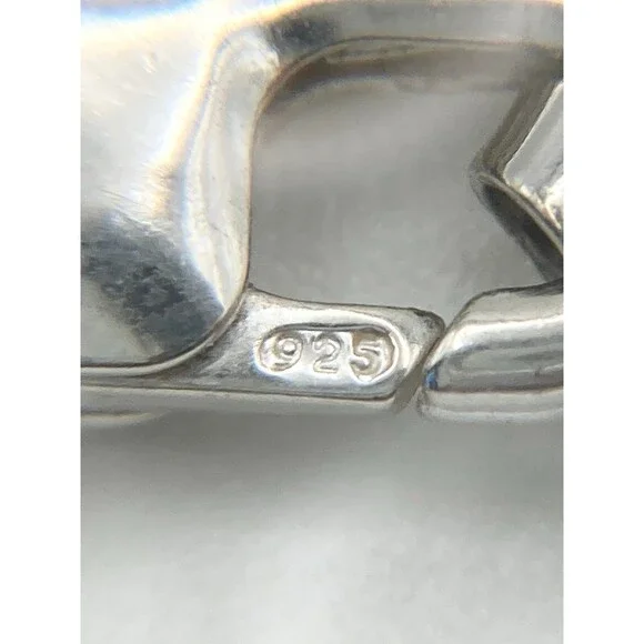 7.5mm super heavy 925 Italy sterling silver Cuban link chain reversible necklace - Picture 11 of 12